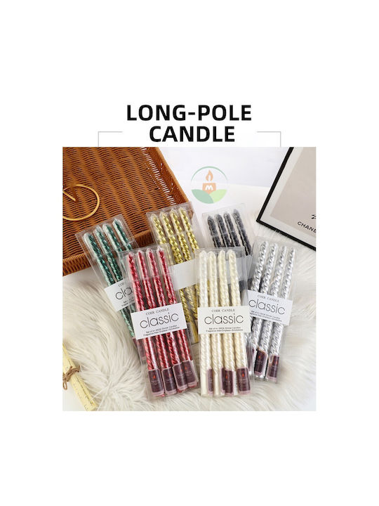 Alista Home Decorative Candle Taper Black 25cm 4 Pieces