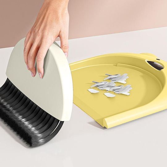 Set Mătură și Fară De Birou Alista Home Model Urs Din Pp 23,5 X 18 Cm Galben