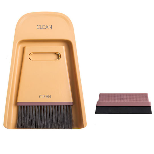 Set Mini Mătură și Fară Alista Home Pentru Uz Casnic Două Perii Birou Bucătărie Acasă 19.5x13.8x3.6 Cm Galben