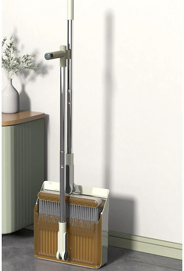 Set Mătură Cu Făraș Mâner Alista Home Dinți Pieptene Mătură De Curățare Rotativă Pliabilă Detasabilă Din Oțel Inoxidabil Polipropilenă 99 X 30 Cm Galbenă