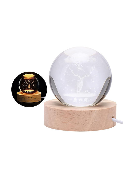 Alista Home Decorative LED Table Lamp Warm White Crystal Ball 3x3cm