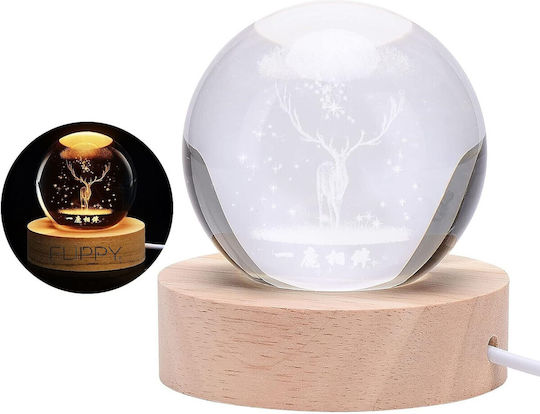 Alista Home Decorative LED Table Lamp Warm White Crystal Ball 3x3cm
