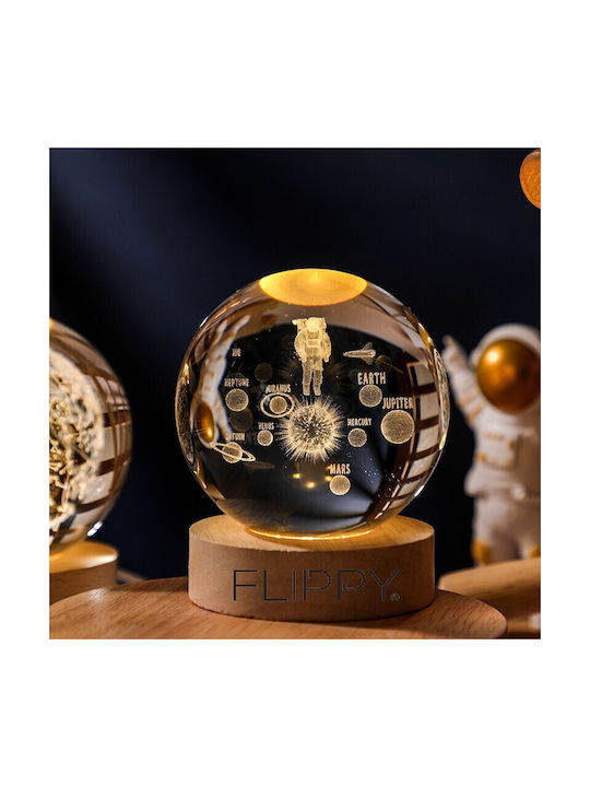 Alista Home Dekoratives Tischlicht LED Warmes Weiß Kristallkugel 3x3cm
