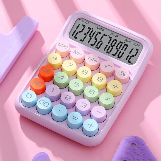 Alista Home Accounting Calculator 12 Digits in Pink Colour
