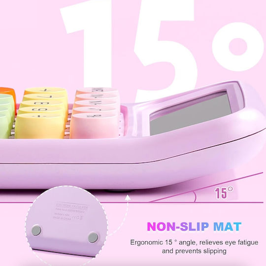 Alista Home Accounting Calculator 12 Digits in Pink Colour