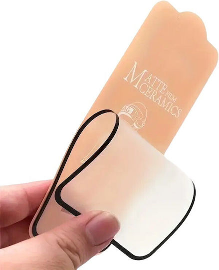 Folie De Protecție Alista Home iPhone 15 Pro Max Full Cover Mat Ceramică 9D Rezistent La Șocuri Anti-Amprentă Margini Negre Transparentă