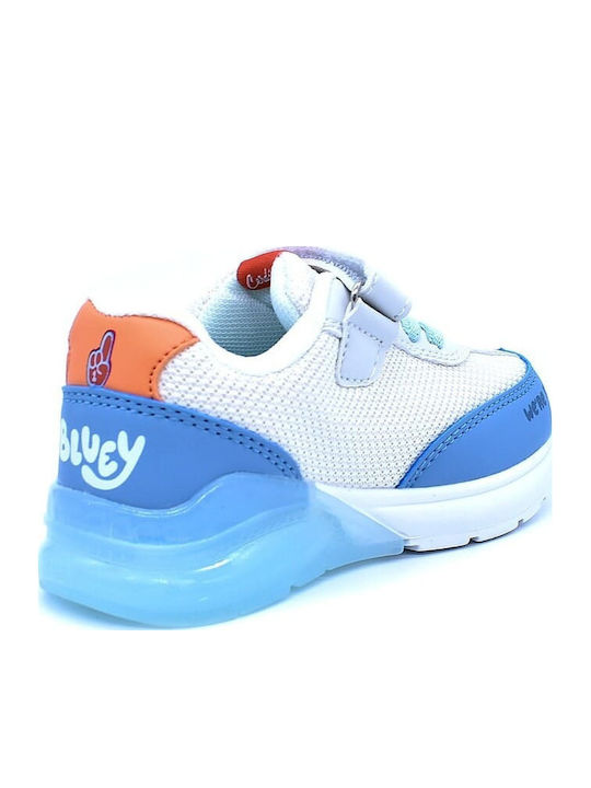 Kids Sneakers with Hook & Loop Closure & Lights Light Blue