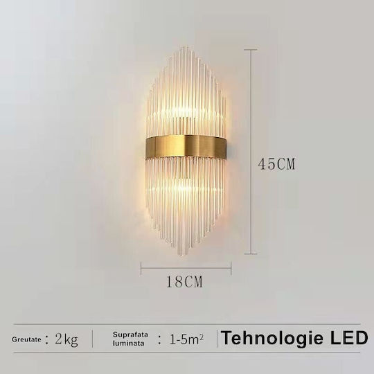 Alista Home Φωτιστικό Τοίχου LED Χρυσό 45x18εκ. Alista Home Φωτιστικό Τοίχου LED Χρυσό 45x18εκ.