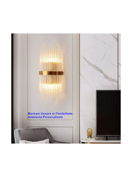 Alista Home Lustră de Perete Modernă cu LED Integrat Aurie 45x18cm