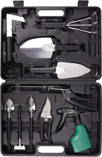 Set 10 Unelte de Grădină Alista Home Pentru Plantare Pregătirea Solului Îngrijirea Plantelor Mânere Negre Pvc Material Oțel Inoxidabil Cutie Inclusă 37x28x7 Cm Negre