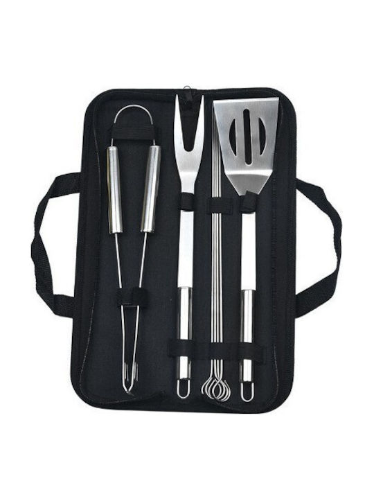 Set Ustensile Grătar 7 Piese Alista Home Oțel Inoxidabil Geantă Oxford Argintiu