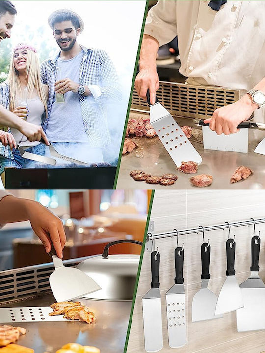 Set Ustensile Grătar Alista Home Set 17 Piese Ustensile Grătar Pregătire Plită Ustensile Oțel Inoxidabil Mânere Plastic PP Geantă Neagră