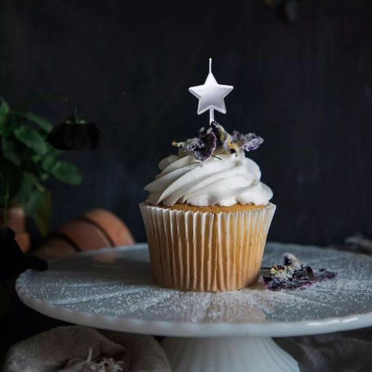 Cake Candle Alista Home Star Model Party 8.5 X 3.2 Cm Silver