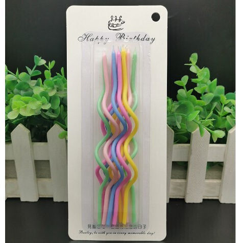 Set 10 Lumanări De Ziua De Naștere Spirale Design 17 X 0.34 Cm Ceară Multicolore