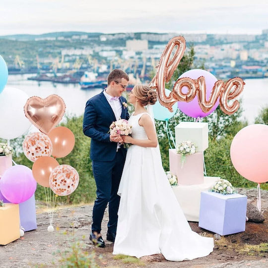 Valentine's Day Foil Jumbo Balloon Rose Gold 102cm