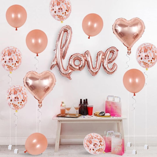 Valentine's Day Foil Jumbo Balloon Rose Gold 102cm