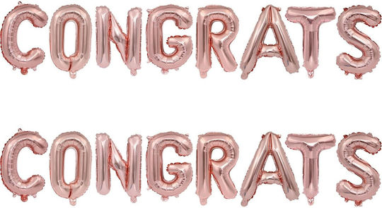 Set of 8 Pink Foil Letter Balloons 40cm