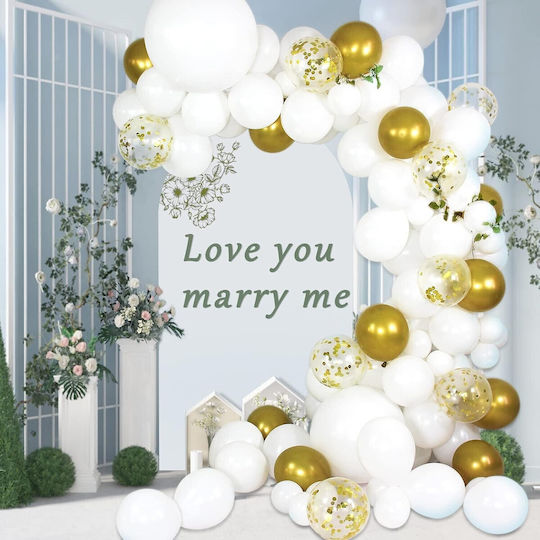 Set 10 Baloane Latex Albe 13 cm