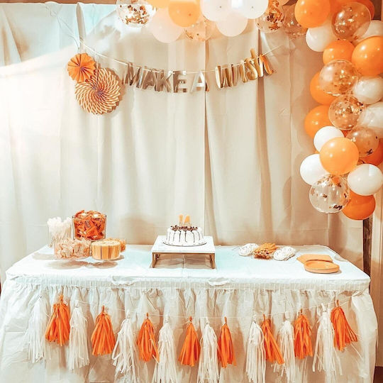 Set of 12 Birthday Latex Balloons Orange 30cm