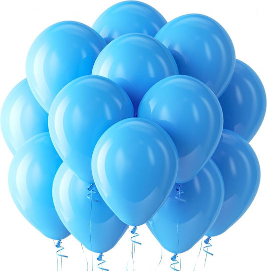 Set 12 Baloane Zi De Naștere Latex Albastre Cu LED 25 cm
