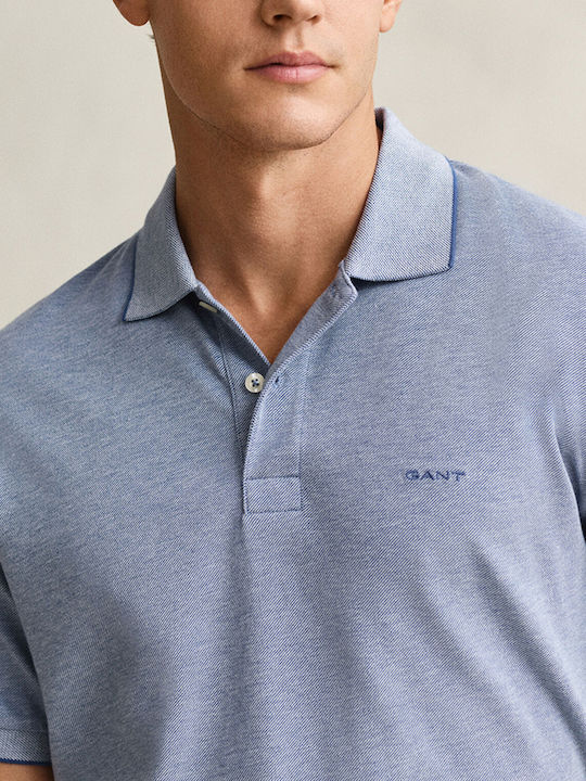 Polo Blouse Short Sleeve Steelblue