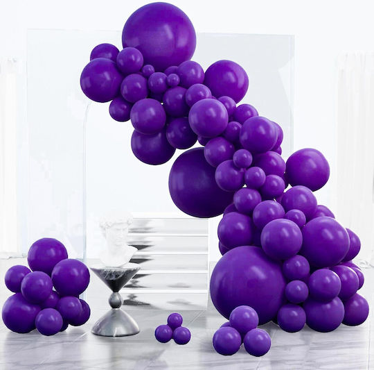 Set 12 Baloane Zi De Naștere Latex Violet 13 cm