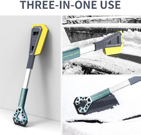 Răzuitoare de Gheață Auto Două Capete Alista Home Universală Îndepărtare Zăpadă Auto Mâner Lung Ergonomic Detasabil Geamuri Caroserie Ușor de Folosit 67x12.5 cm Albastru