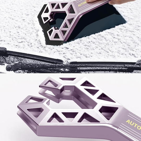 Răzuitoare de Zăpadă Auto Un Capăt Alista Home Universal Îndepărtare Zăpadă Auto Mâner Ergonomic Detasabil Geamuri Caroserie Ușor de Folosit 23.5x4.3 Cm Violet