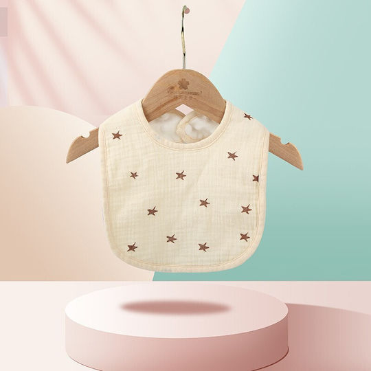 Alista Home Baby Bib from 100% Cotton with Button Cream