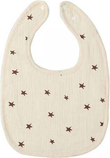 Alista Home Baby Bib from 100% Cotton with Button Cream