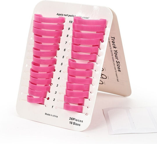 Set 26 Șabloane Reutilizabile Pentru Oja Alista Home Manichiură Curată Fără Margini Protecție Cuticule 10 Mărimi Plastic Roz