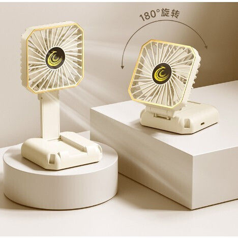 Ventilator Portabil Alista Home Suport Gât Birou Telefon 14 X 7 Cm Încărcare USB ABS 3 Viteze Bej