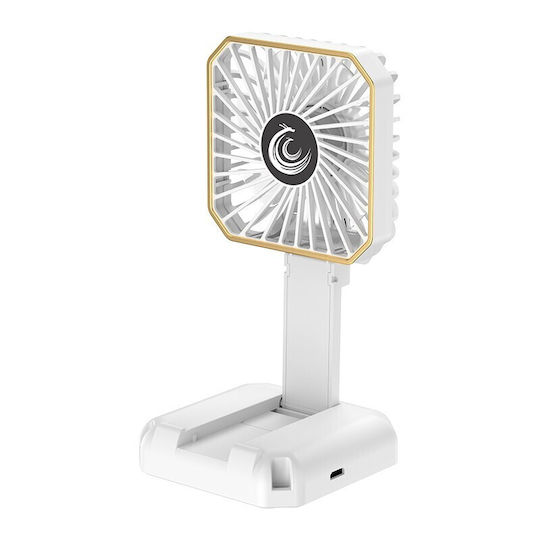 Ventilator Portabil Alista Home Suport Gât Birou Telefon 14 X 7 Cm Încărcare USB ABS 3 Viteze Alb