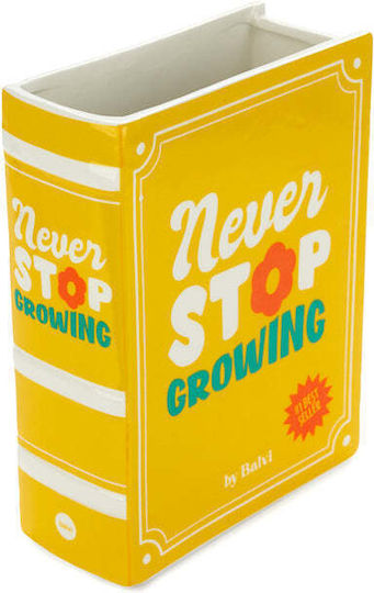 Balvi Декоративна Керамична Ваза Never Stop Growing Жълта 6.5xВ15см