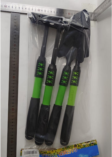 Set 4 Unelte De Grădină Alista Home Plantare Sol Cultivare Îngrijire Plante Carbon Pvc Material Greblă Săpăligă Cu Două Capete Lopată Mică Lopată Lată 43 X 11 Cm Negru Verde