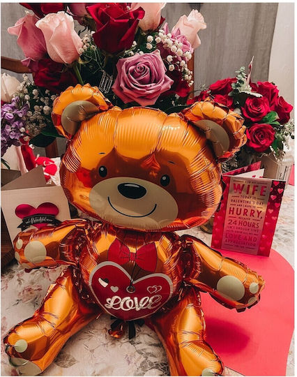 Balon Ziua Îndrăgostiților Folie Jumbo Maro 63 cm