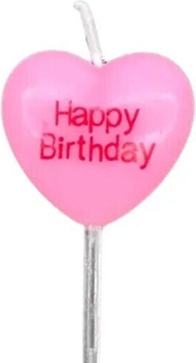 Set 5 Cake Candles Alista Home Heart Model Happy Birthday Text 2.5 X 2.5 Cm Wax Multicolor