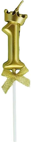 Nummer 1 Kuchenkerze Krone Design Gold Alista Home Party