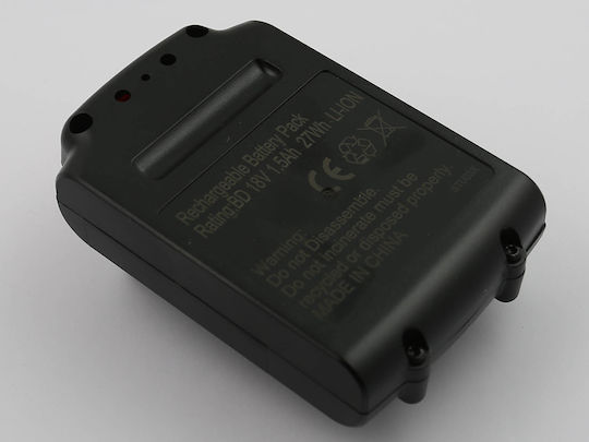 Avizar 18V Lithium-Ionen Batterie 1500mAh 27,0Wh Schwarz Decker Bl1518 Werkzeug Schwarz