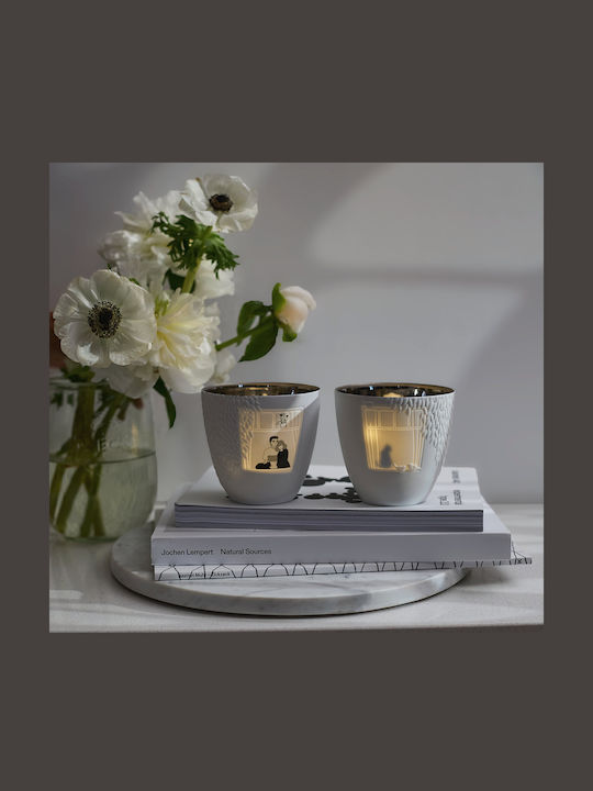 Raeder Poetry Light Suport Lumanări Pentru Suporturi De Lumânări Din Porțelan Alb 9.5x9.5x9cm