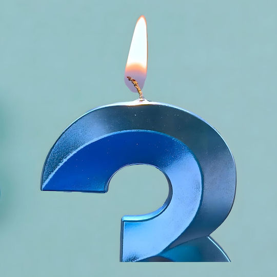 Number 3 Candle Alista Home Diamond Model 5 X 3.4 Cm Blue