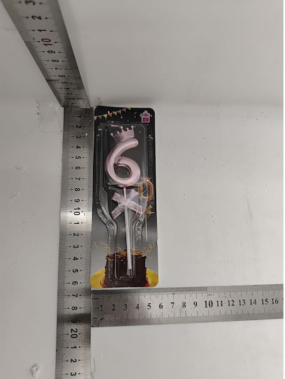 Lumânare Numărul 6 Alista Home Coroană Fundiță Design Tort 6 X 2,5 Cm Violet