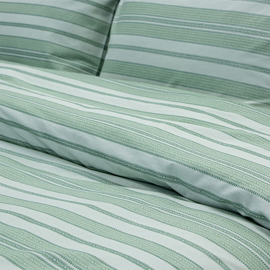 Lino Home Set Bettlaken Einzelbett 170x260cm Grün 3 Stück