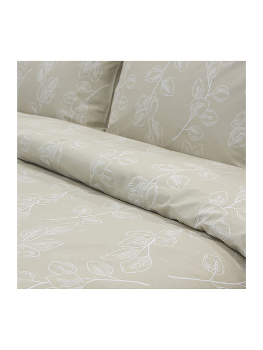 Lino Home Σετ Σεντόνια Μονά 170x260εκ. Μπεζ (3τμχ)