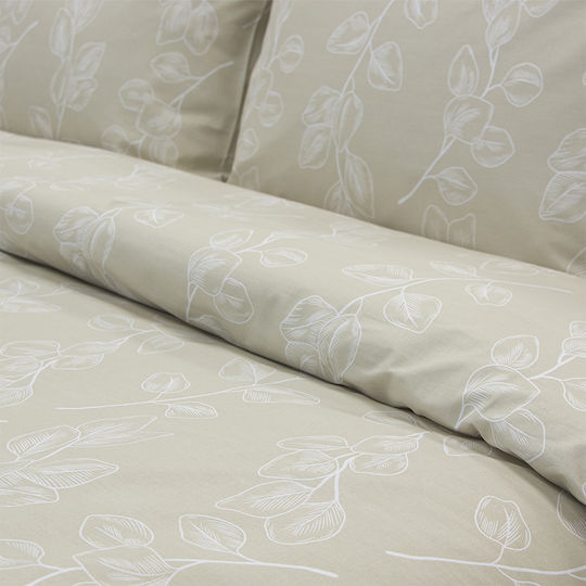 Lino Home Bettlaken Set Für Einzelbett 170x260cm Beiges (3 Stück)