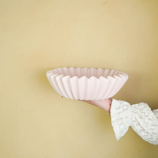 Beauty Home Διακοσμητικό Μπωλ Κεραμικό Ροζ 29.5x29.5x9cm
