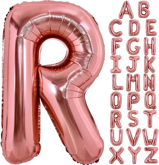 Scrisoare R Folie Jumbo Rose Gold 80 cm