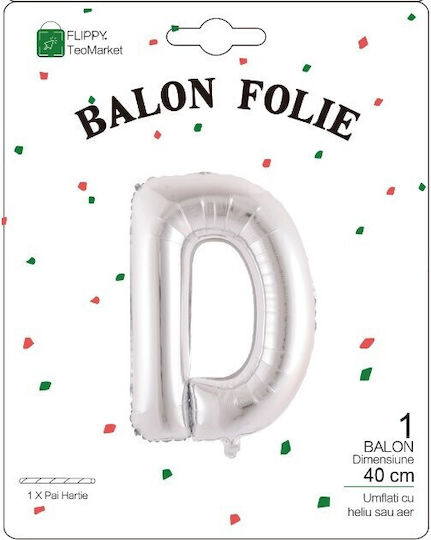 Γράμμα D Foil Ασημί 40εκ.