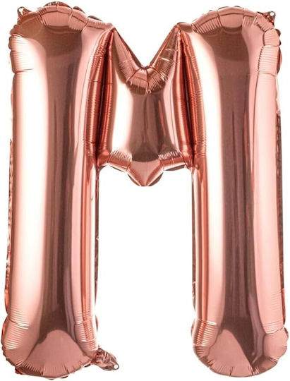 Letter M Foil Jumbo Rose Gold 80cm