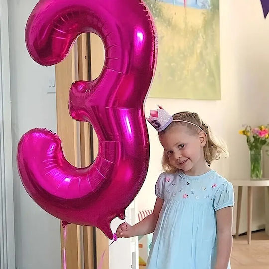 Număr 3 Folie Jumbo Violet 81 cm